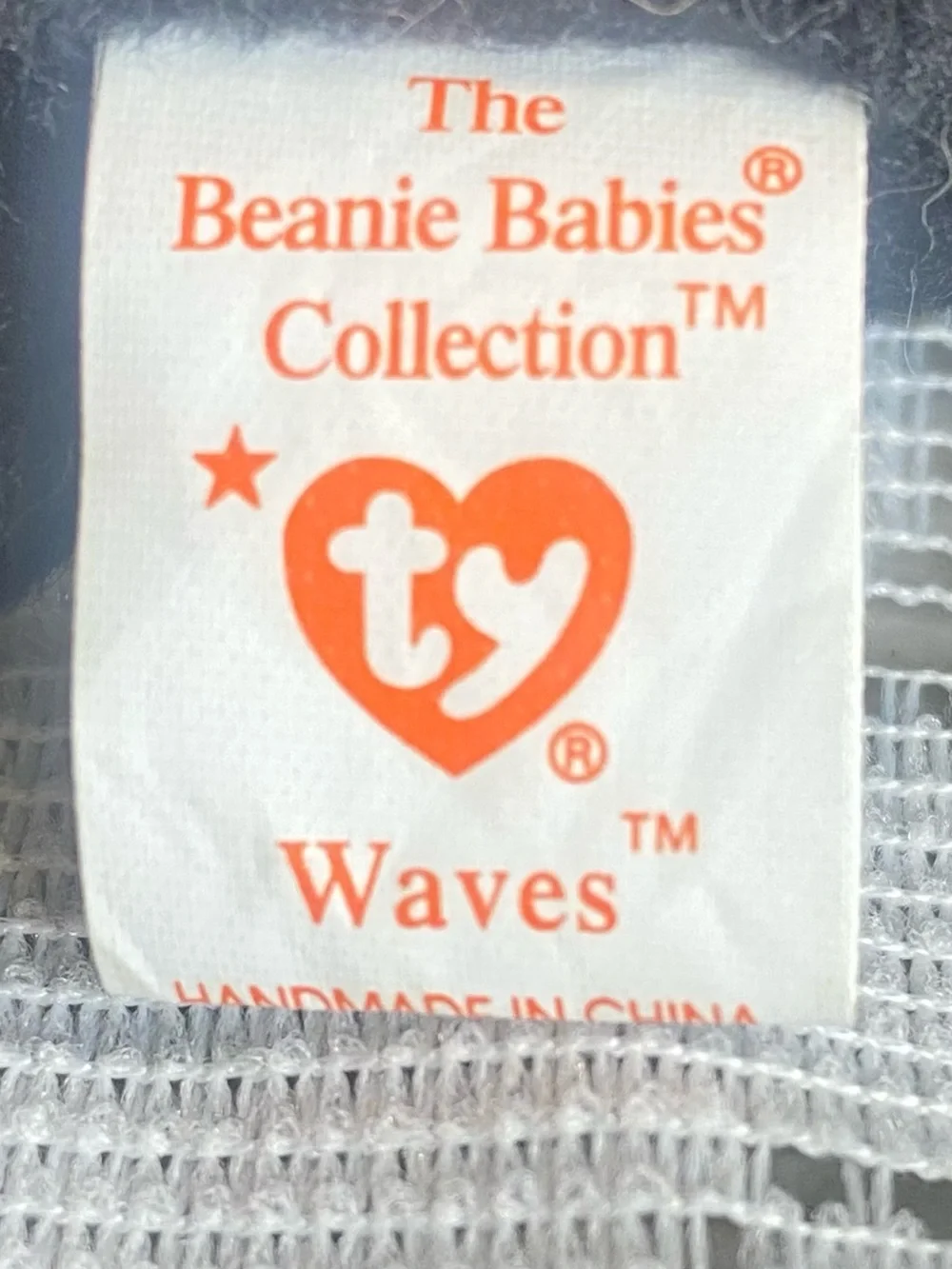 TY Beanie Baby Waves the Orca 1996 Vintage Collectible Original Retired Plush